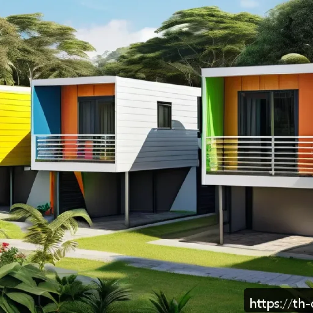 콜롬비아에서의 노숙자 문제와 해결책 - A vibrant mixed-use residential community in Colombia featuring modern modular homes with spacious s...