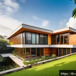 Home 23 콜롬비아의 현대 건축과 디자인 - A vibrant modern Colombian architectural building showcasing a fusion of traditional indigenous patt...